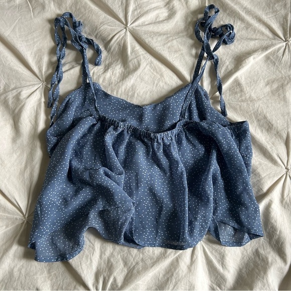 SHEIN Blue Polka Dot Women's Small Top - Picture 6 of 7